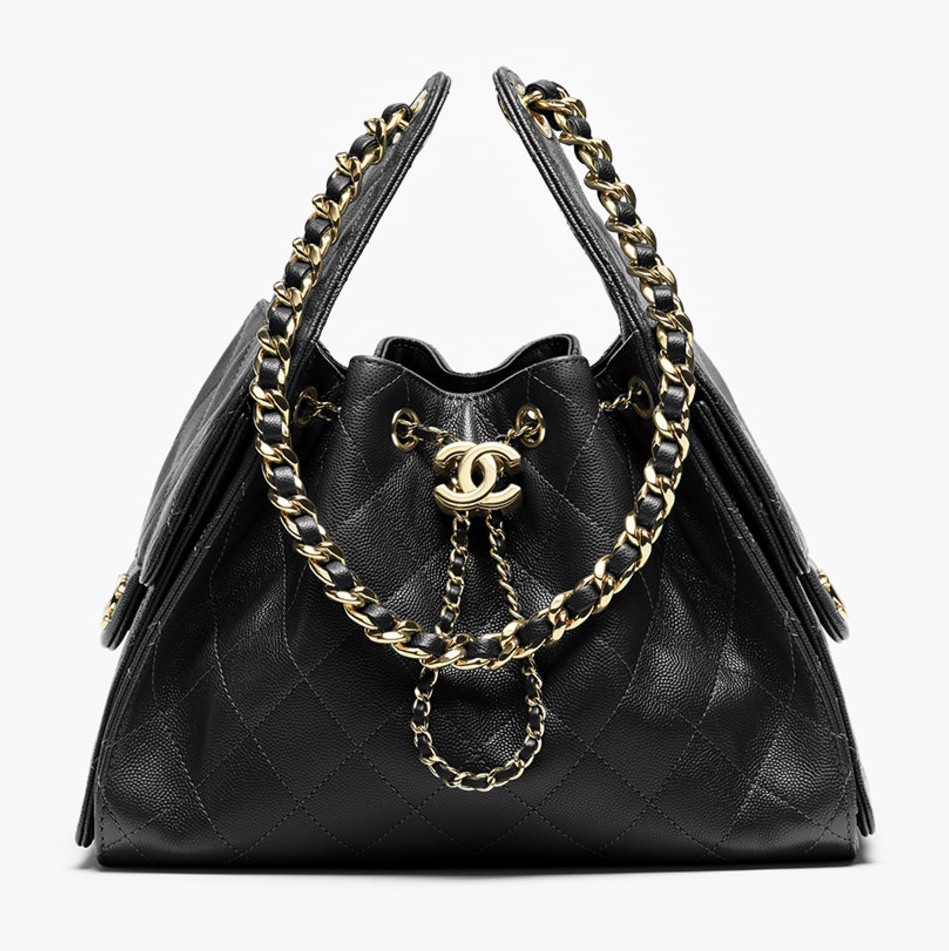 Chanel 25 Small Handbag Black Grained Calfskin GHW - view 1