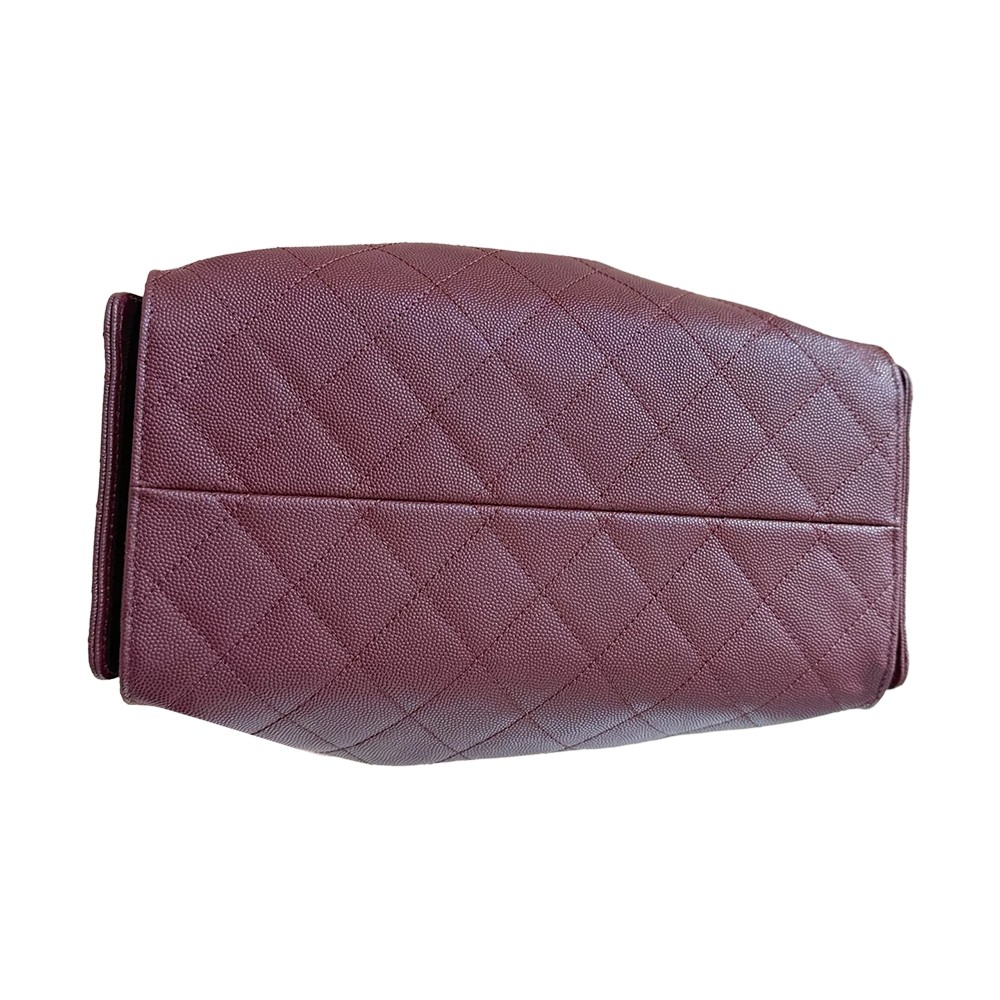 Chanel 25 Small Handbag Dark Red Grained Caviar Calfskin SHW - view 6