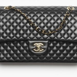 Chanel Classic 11.12 Flap Bag Black Lambskin GHW - view 1
