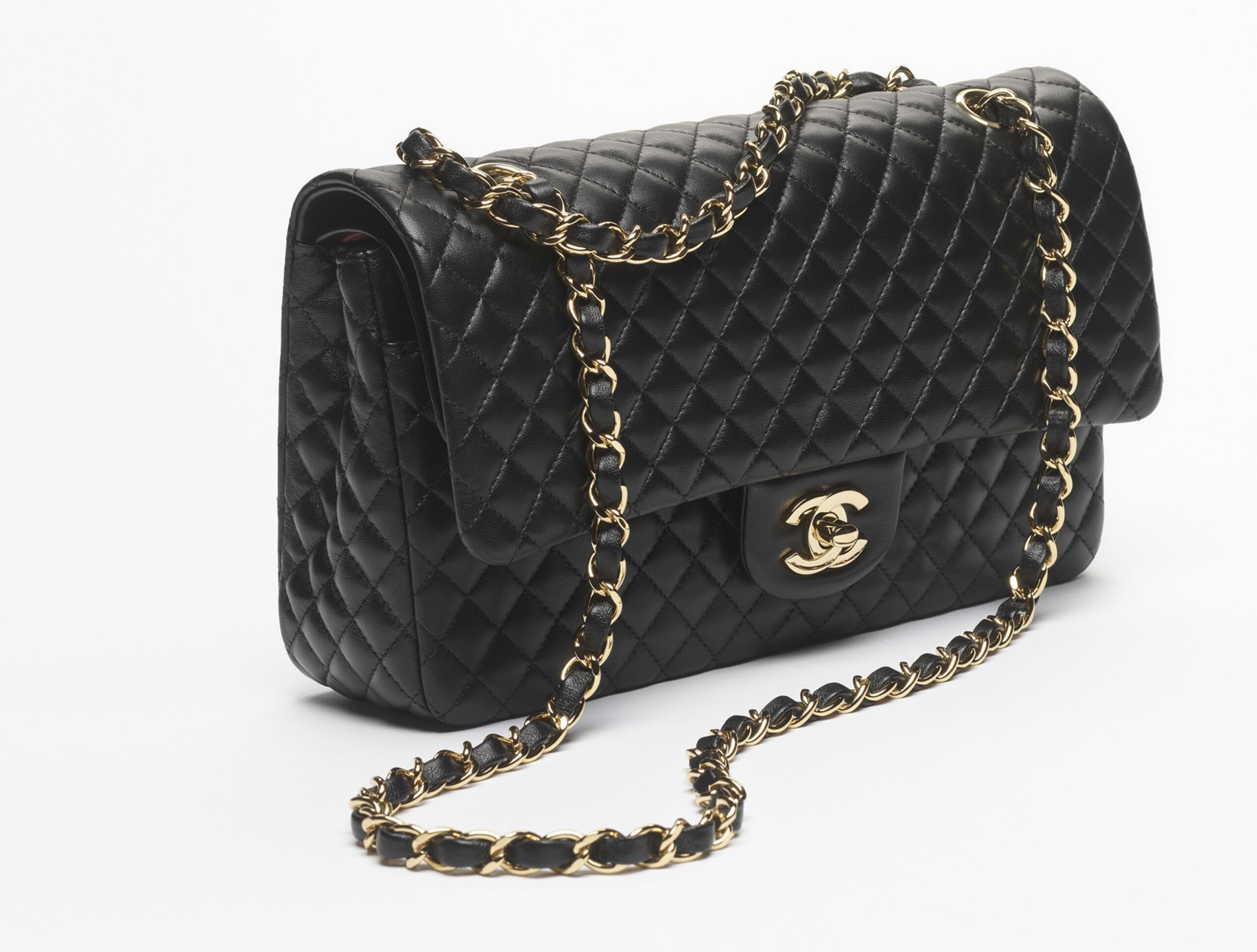 Chanel Classic 11.12 Flap Bag Black Lambskin GHW - view 2