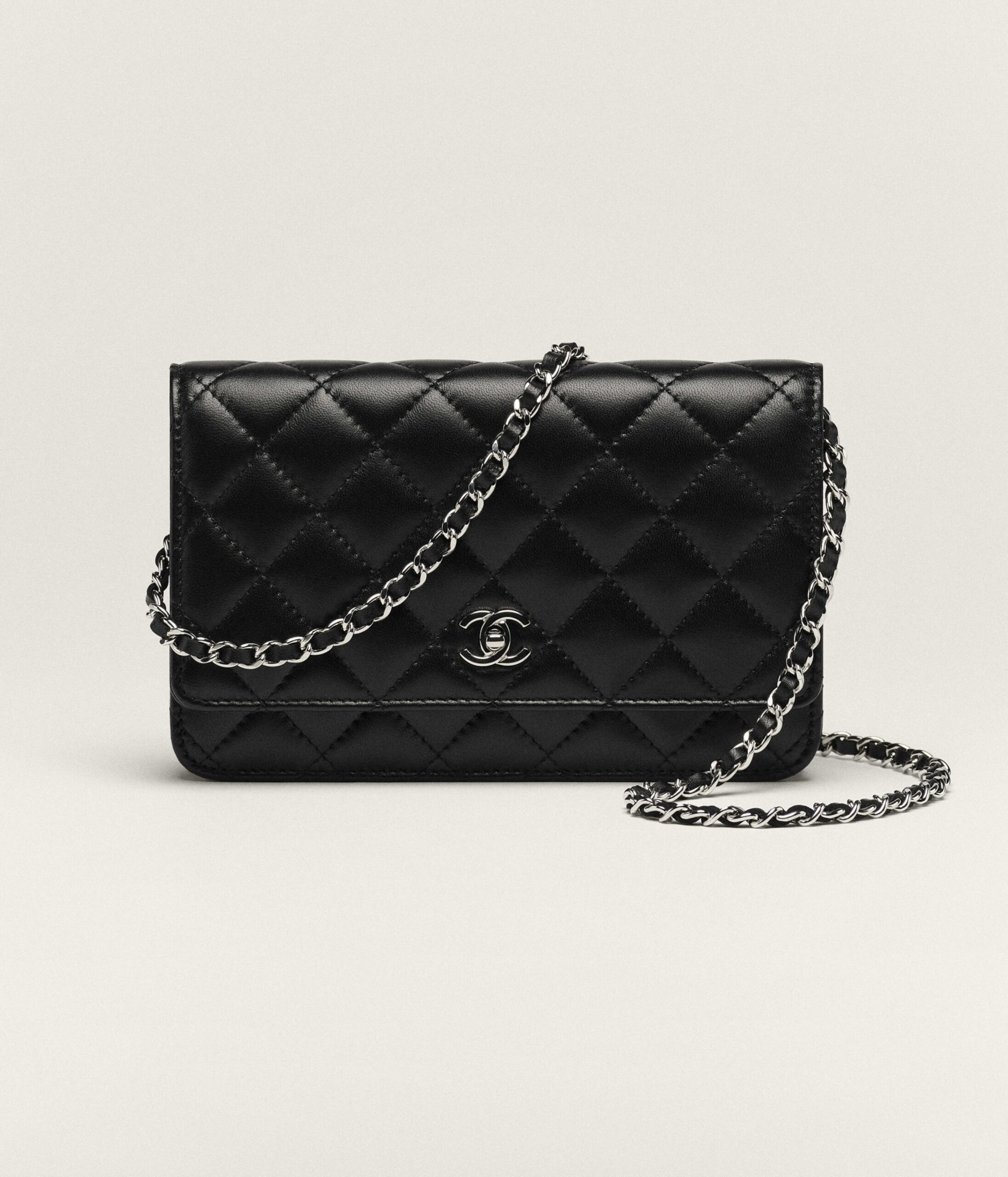 Chanel Classic Wallet on Chain Black Lambskin SHW - view 2