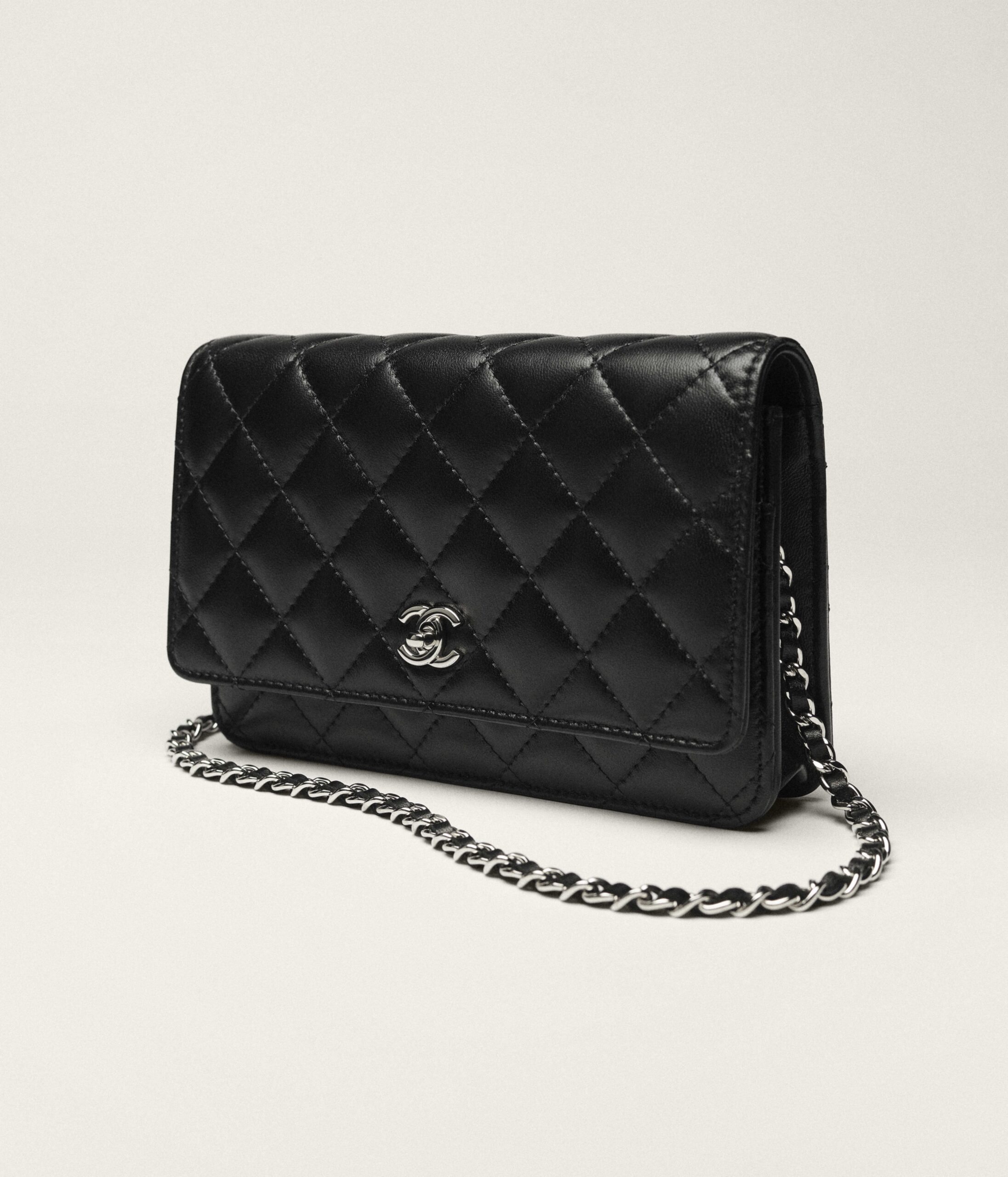Chanel Classic Wallet on Chain Black Lambskin SHW - view 3