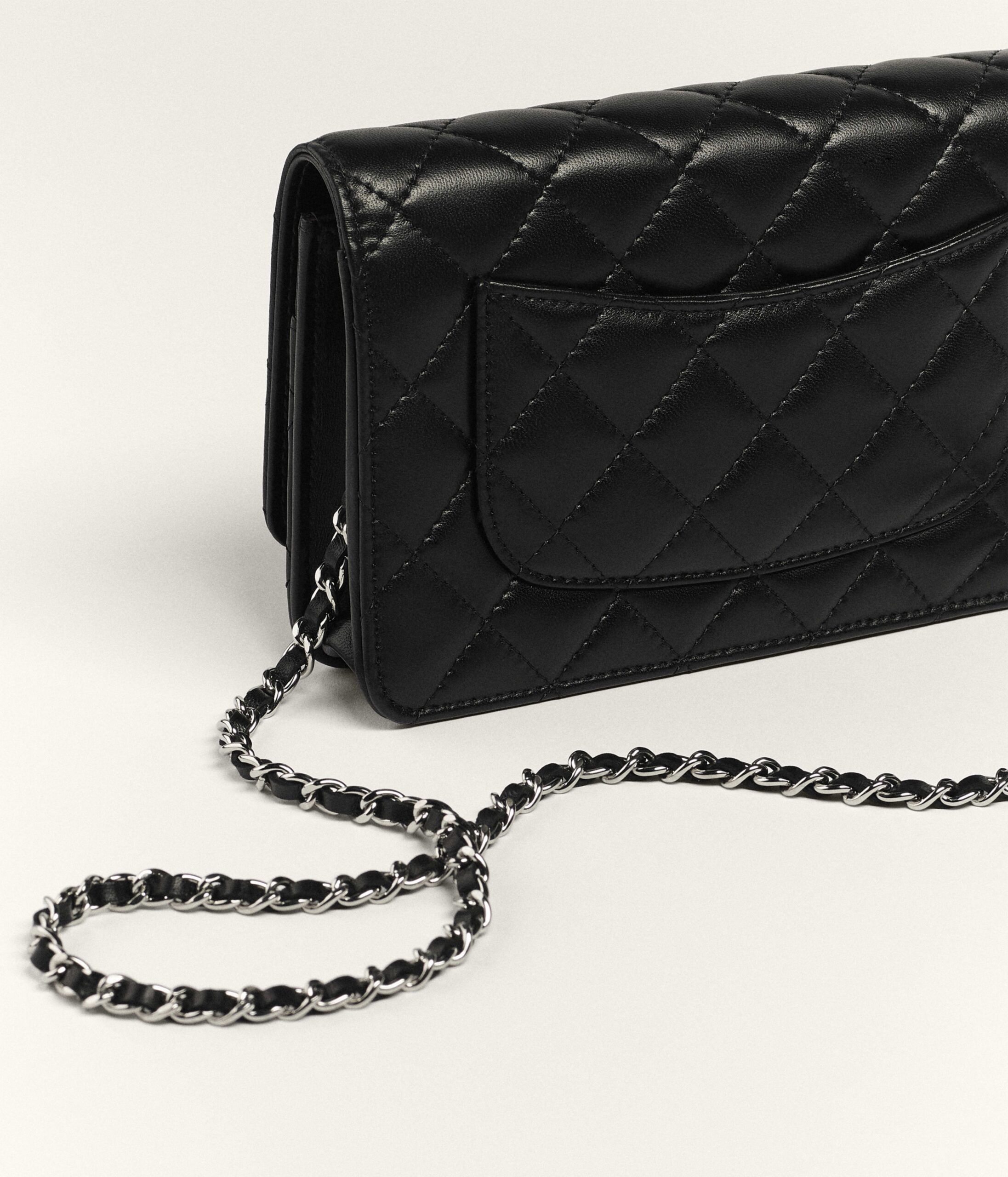 Chanel Classic Wallet on Chain Black Lambskin SHW - view 4