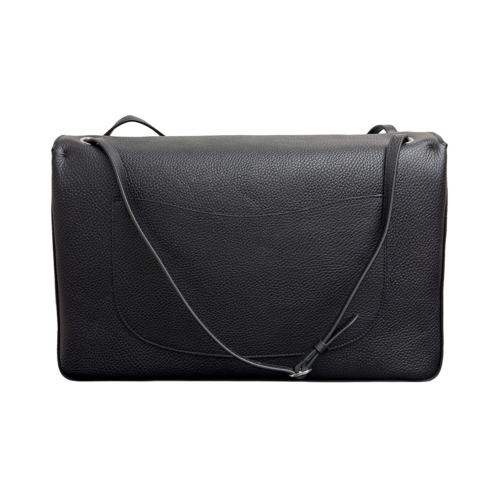 Chanel Grained Calfskin Souplissimo Maxi Large Flap Shoulder Bag Black SHW - view 3