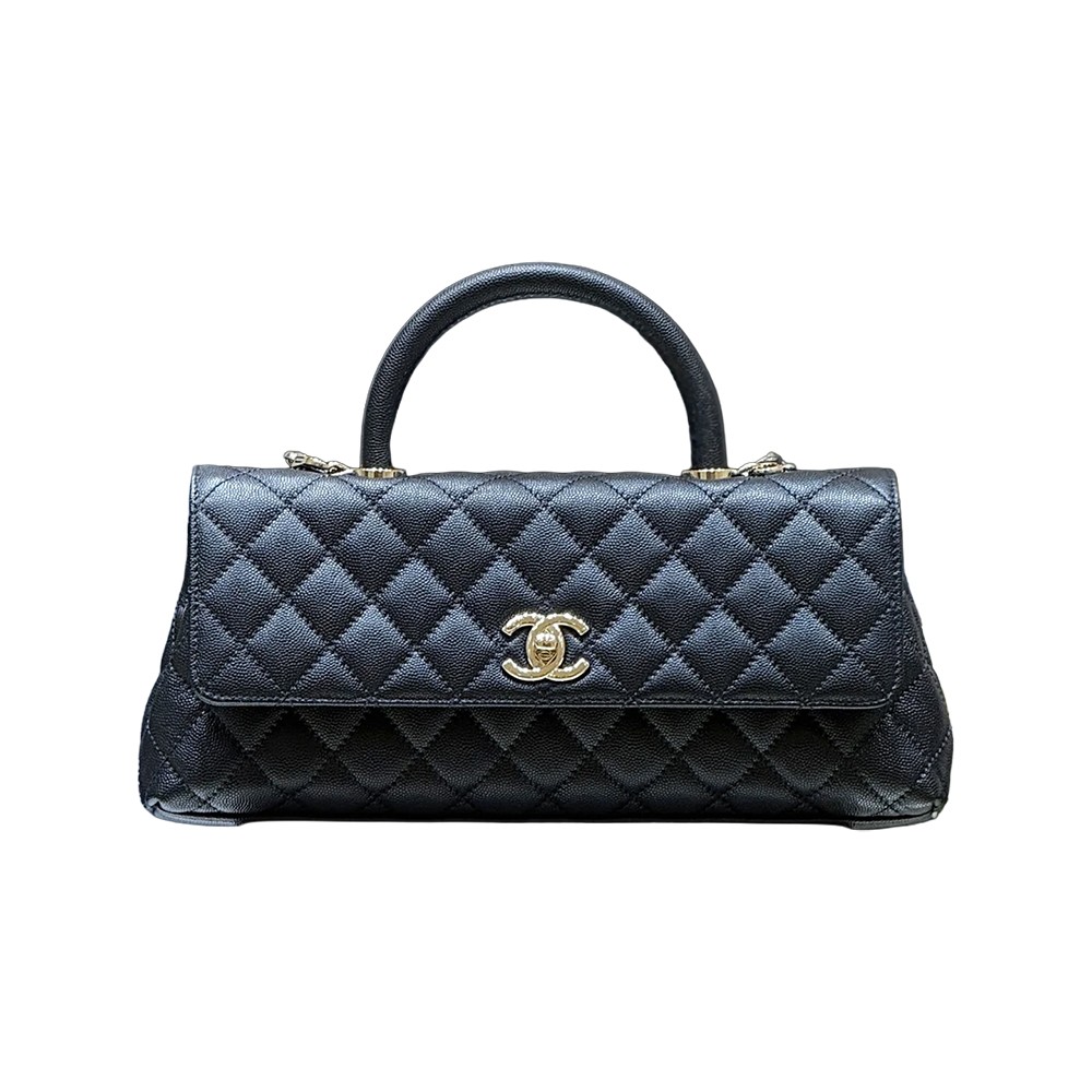 Chanel Maxi East West Coco Handle Flap Shoulder Bag Black Caviar Quilted Leather GHW - view 1