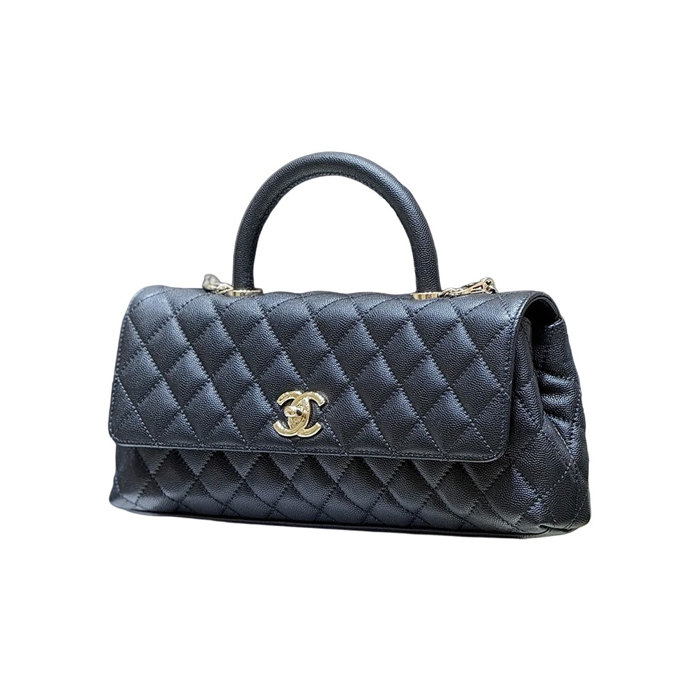 Chanel Maxi East West Coco Handle Flap Shoulder Bag Black Caviar Quilted Leather GHW - view 4