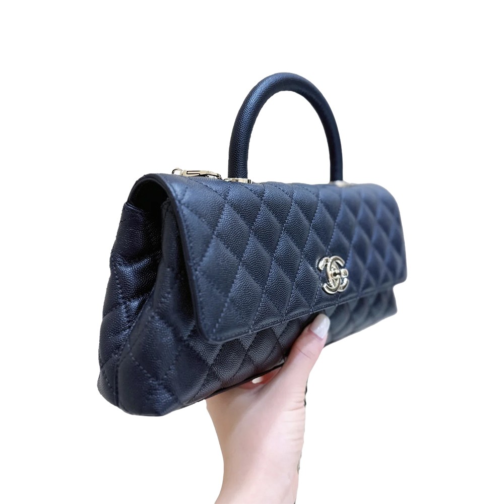 Chanel Maxi East West Coco Handle Flap Shoulder Bag Black Caviar Quilted Leather GHW - view 6