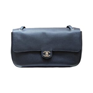 Chanel Maxi Large Flap Shoulder Bag Black Grained Calfskin Leather SHW - view 1