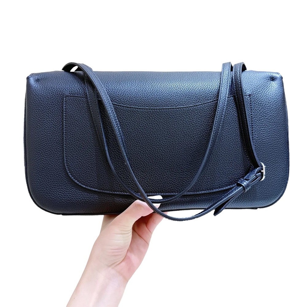 Chanel Maxi Large Flap Shoulder Bag Black Grained Calfskin Leather SHW - view 3