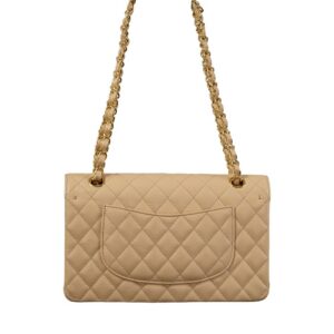 Chanel Medium Flap Shoulder Bag Beige Caviar Leather GHW - view 2