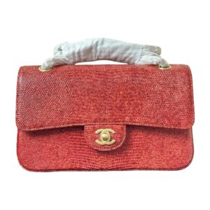 Chanel Medium Flap Shoulder Bag Red Lizard Leather GHW - view 1