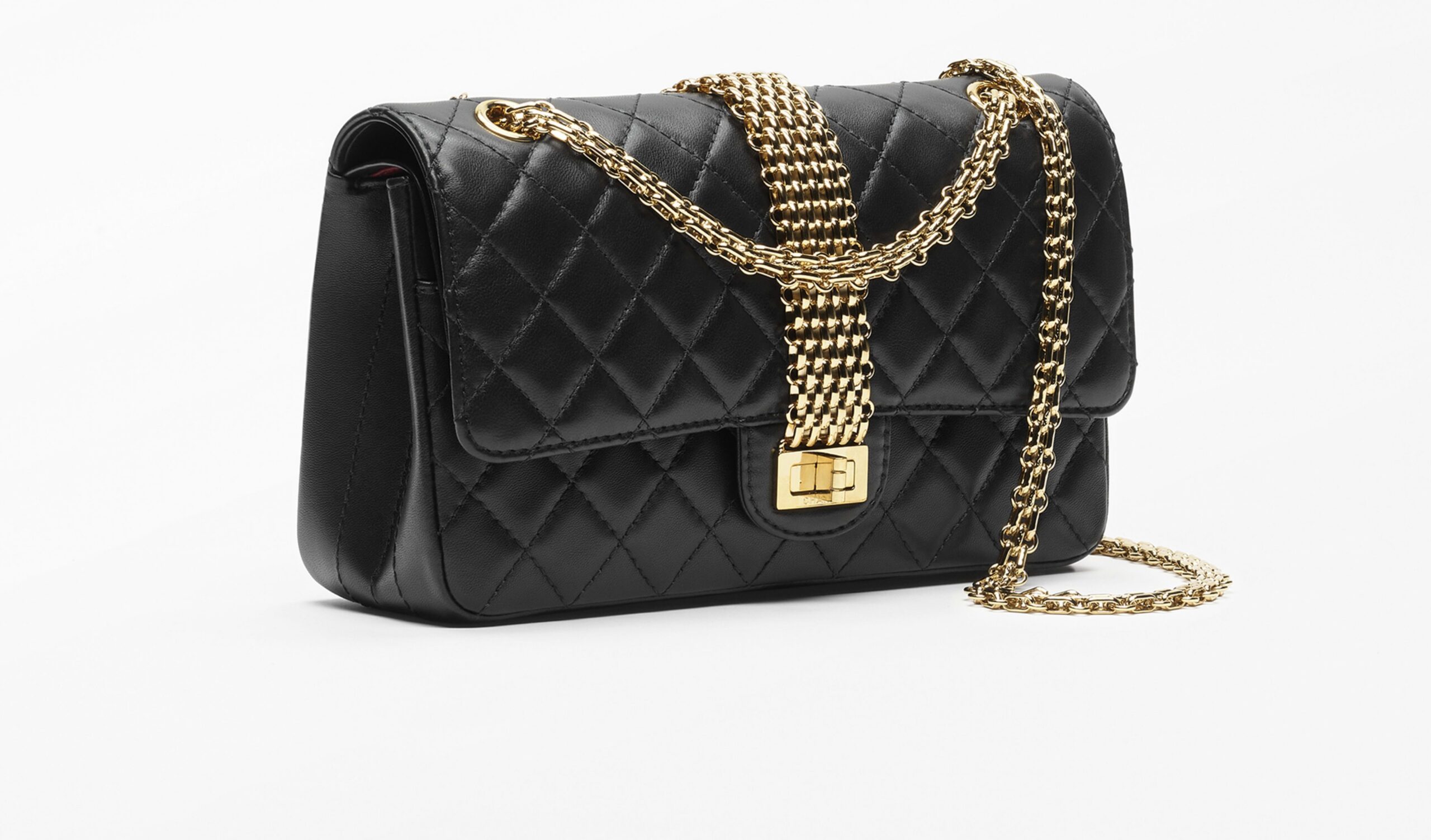 Chanel Reissue 2.55 Handbag Black Lambskin GHW - view 2