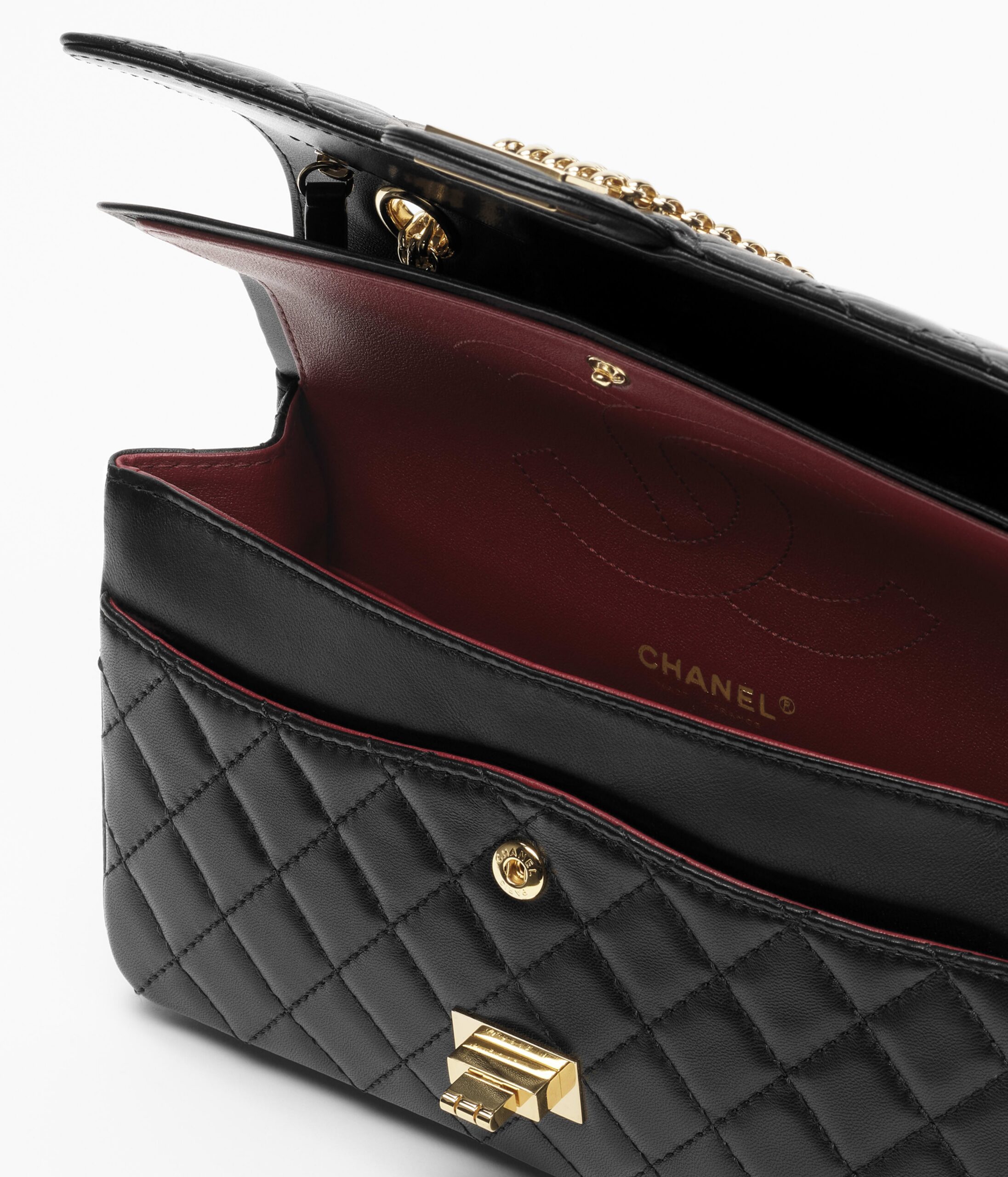Chanel Reissue 2.55 Handbag Black Lambskin GHW - view 3